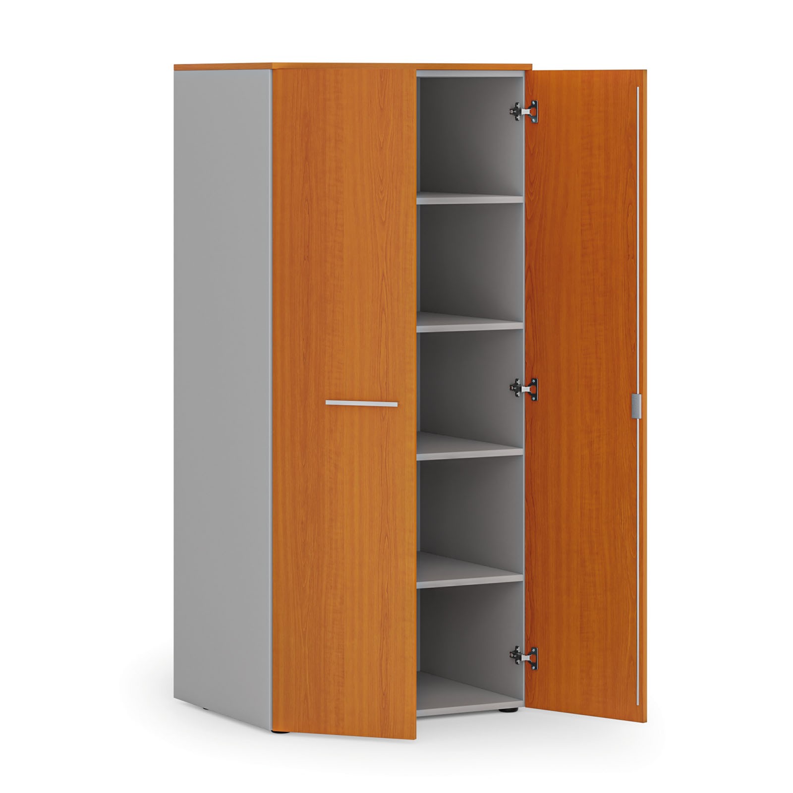 Szafa biurowa z drzwiami PRIMO GRAY, 1781 x 800 x 600 mm, szary/czereśnia