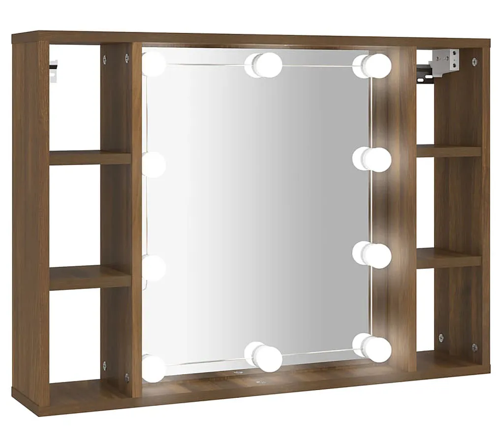 Toaletka z oświetleniem na blat lub ścianę brązowy dąb W8-Z85