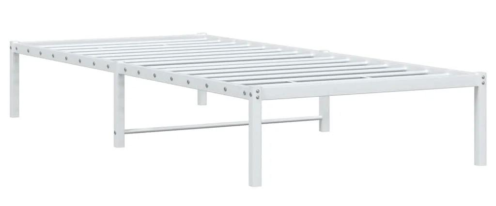 Łóżko jednoosobowe biały metal 90x200 cm L7-Z64