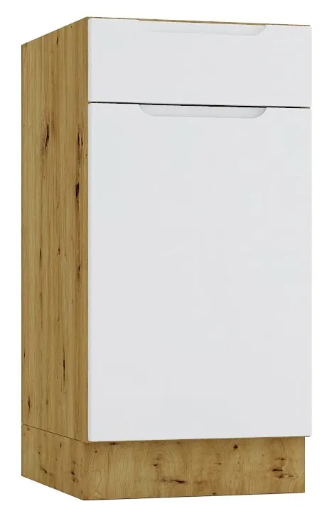 Szafka dolna z szufladą 40 cm dąb artisan + szary K6-A97