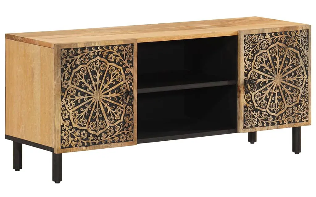 Drewniana szafka RTV na metalowych nóżkach S5-R90