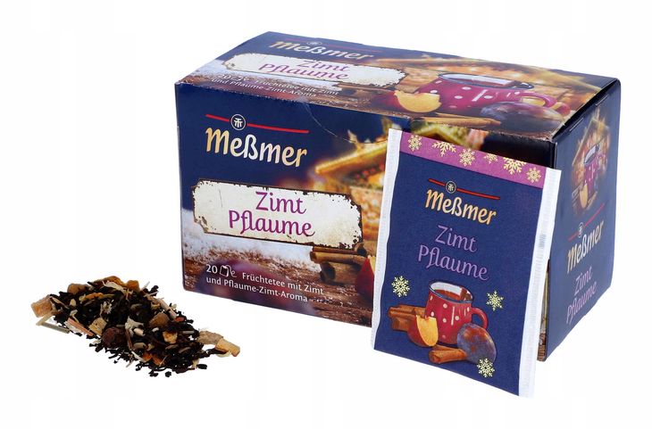﻿Herbata Świąteczna Zimowa MESSMER Śliwka Cynamon 20 torebek 50 g DE