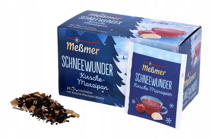 ﻿Herbata Świąteczna Zimowa MESSMER Wiśnia Marcepan 20 torebek 55 g DE