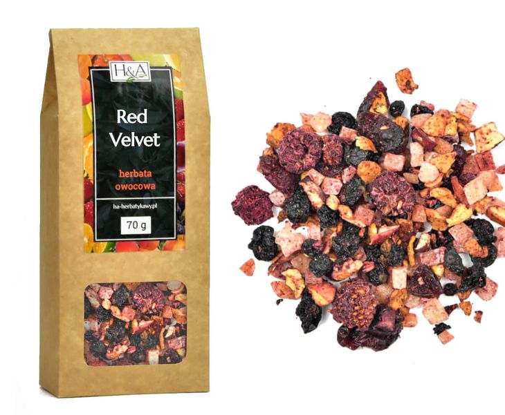 Herbata owocowa bez hibiskusa Red Velvet - 70g