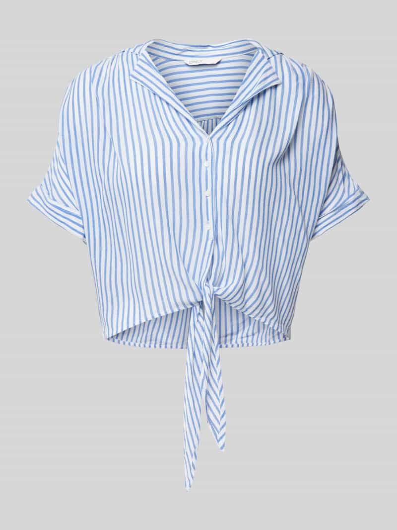 Bluzka koszulowa krótka z fakturowanym wzorem model ‘PAULA’