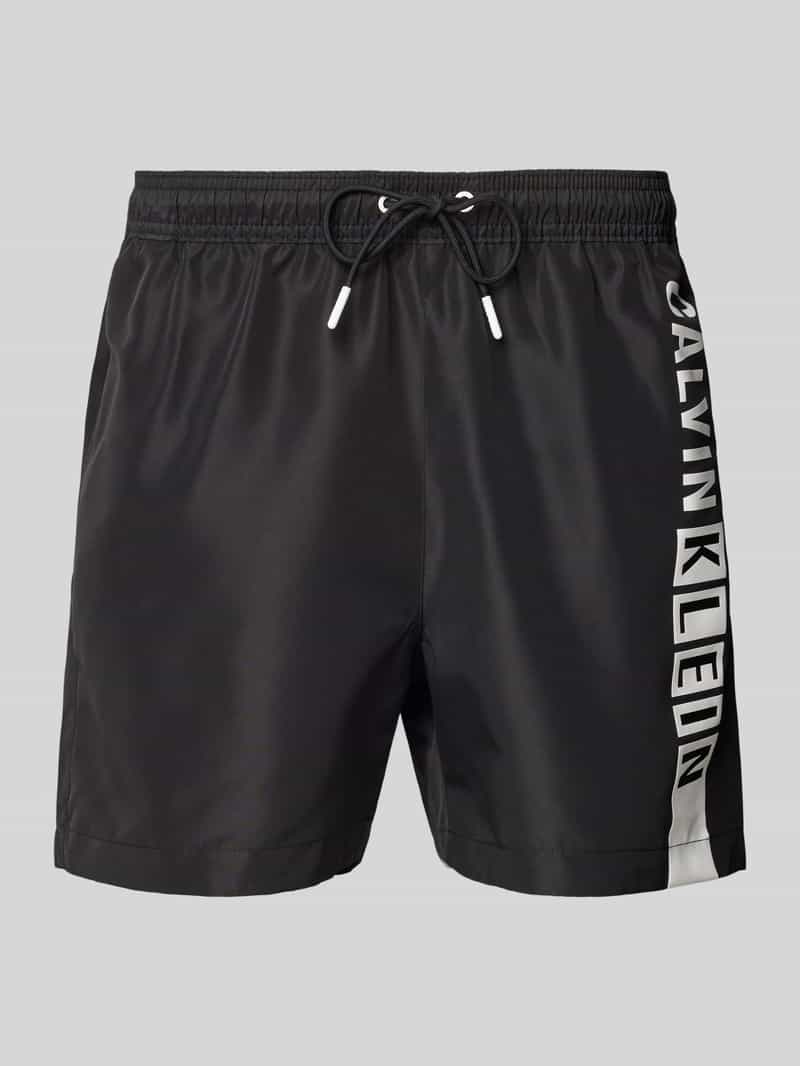 Spodenki kąpielowe o kroju regular fit z nadrukiem z logo