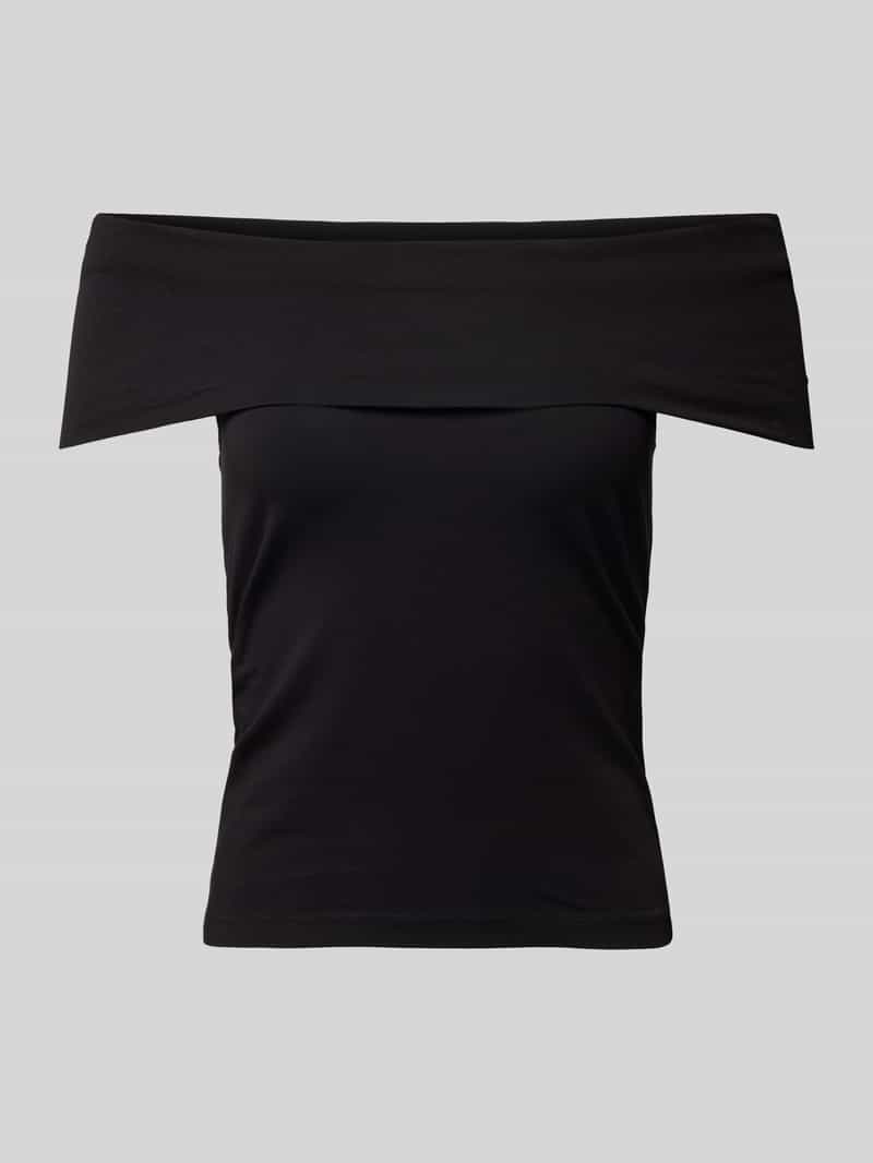 Bluzka z odkrytymi ramionami w jednolitym kolorze model ‘KERRY’