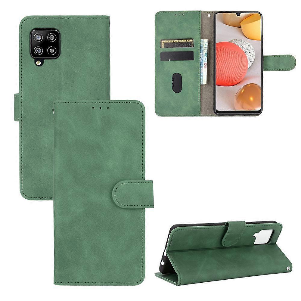 Kompatybilny z Samsung Galaxy A42 5G Premium PU Leather Flip Folio Case z miejscem na kartę Wbudowana magnetyczna osłona portfela Zielony