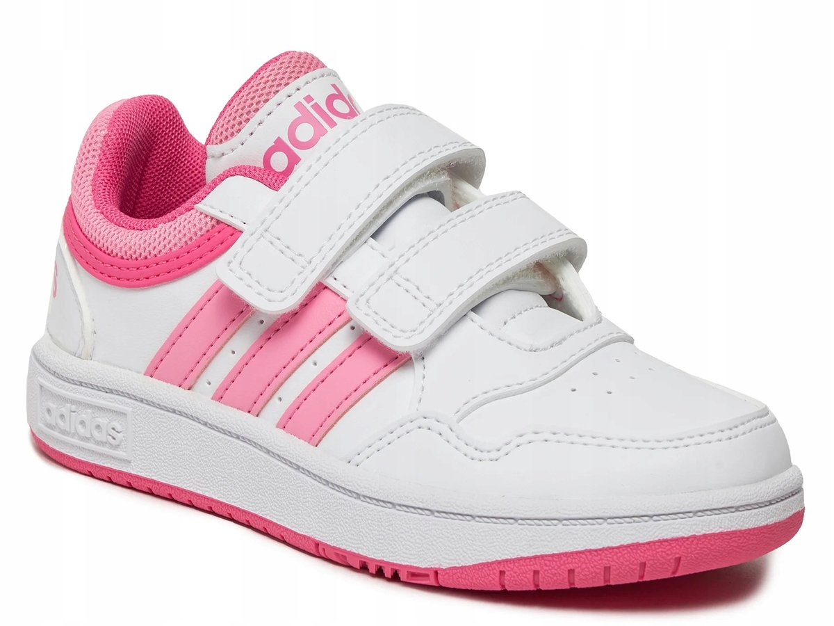BUTY dziecięce ADIDAS HOOPS IG6105 obuwie biało różowe wiosna 32