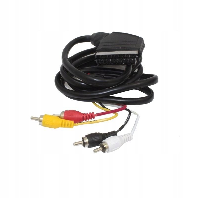 Kabel przewód EURO SCART EUROZŁĄCZE okrągły na 4 RCA cinch czincz 1,5m czar