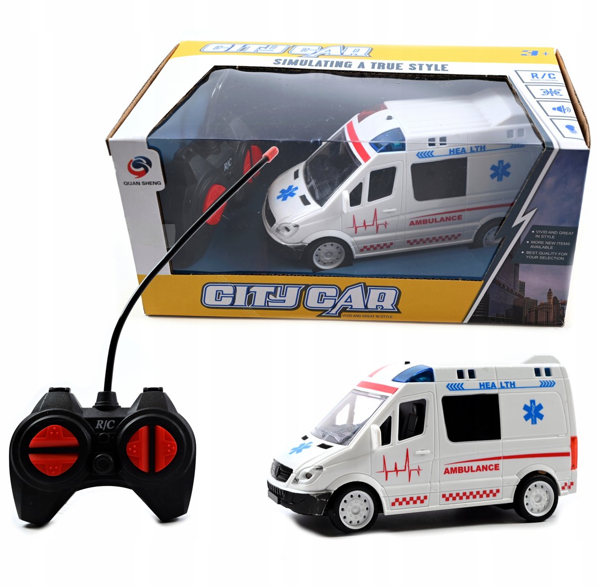 AUTO KARETKA POGOTOWIA NA PILOTA AMBULANS SAMOCHÓD ZDALNIE STEROWANY