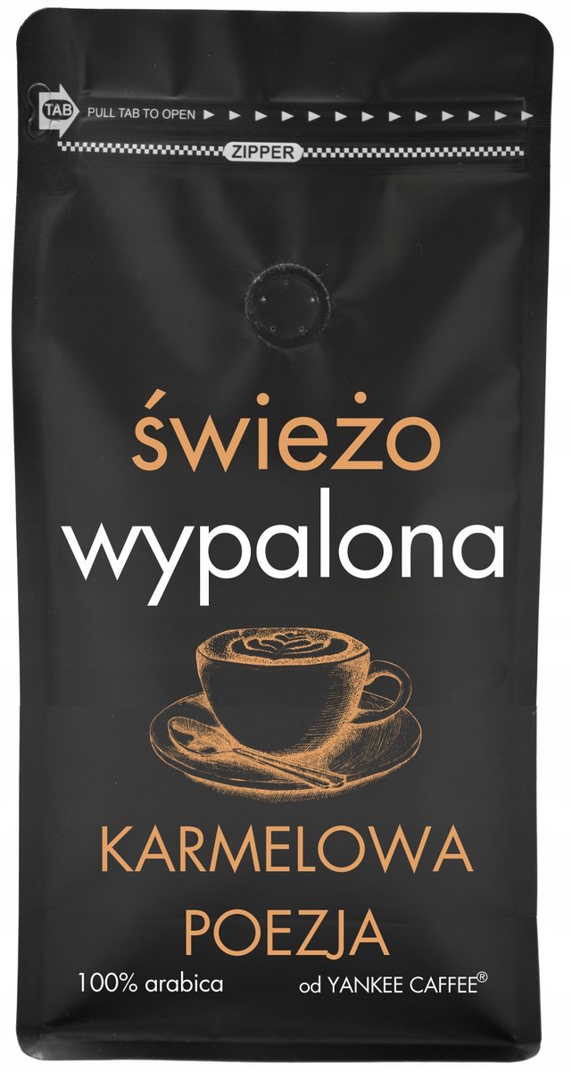 Kawa ziarnista 1kg ŚWIEŻO PALONA 100% Arabica KARMELOWA