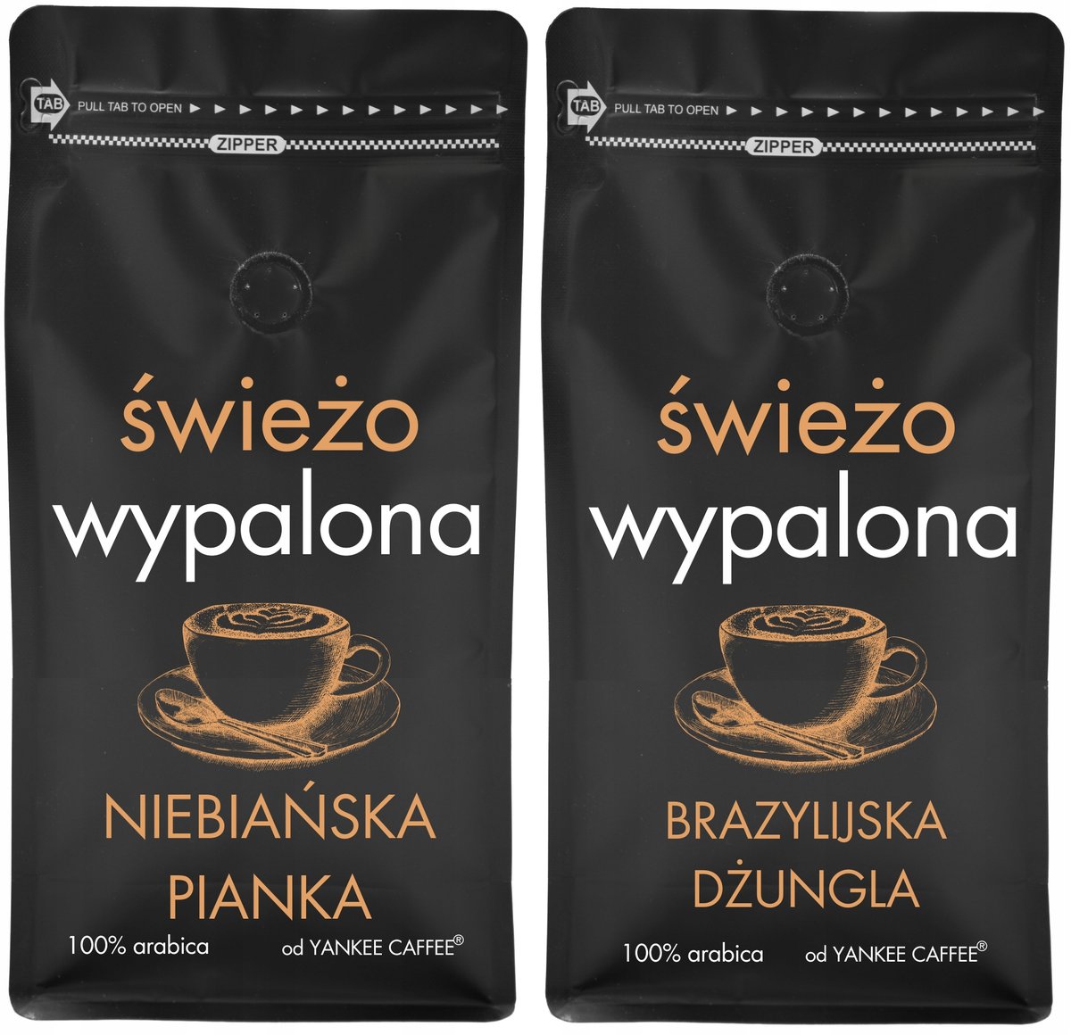 Kawa ziarnista Świeżo Palona Zestaw 2x1kg 100% Arabika Yankee Caffee (śNP,śB)