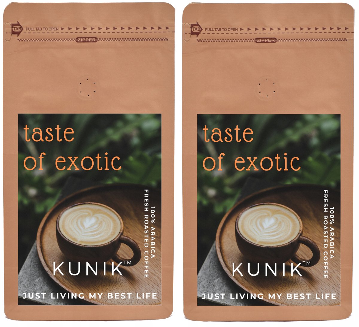 Kawa ziarnista 2kg ŚWIEŻO PALONA 100% ARABICA KUNIK Taste of Exotic (2x1kg)