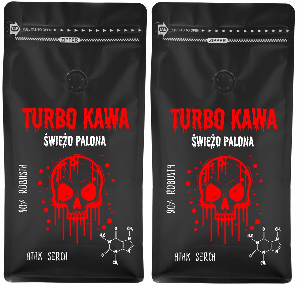 TURBO Kawa ziarnista Do ekspresu 2x1kg 90% Robusta 10% Arabica ATAK SERCA