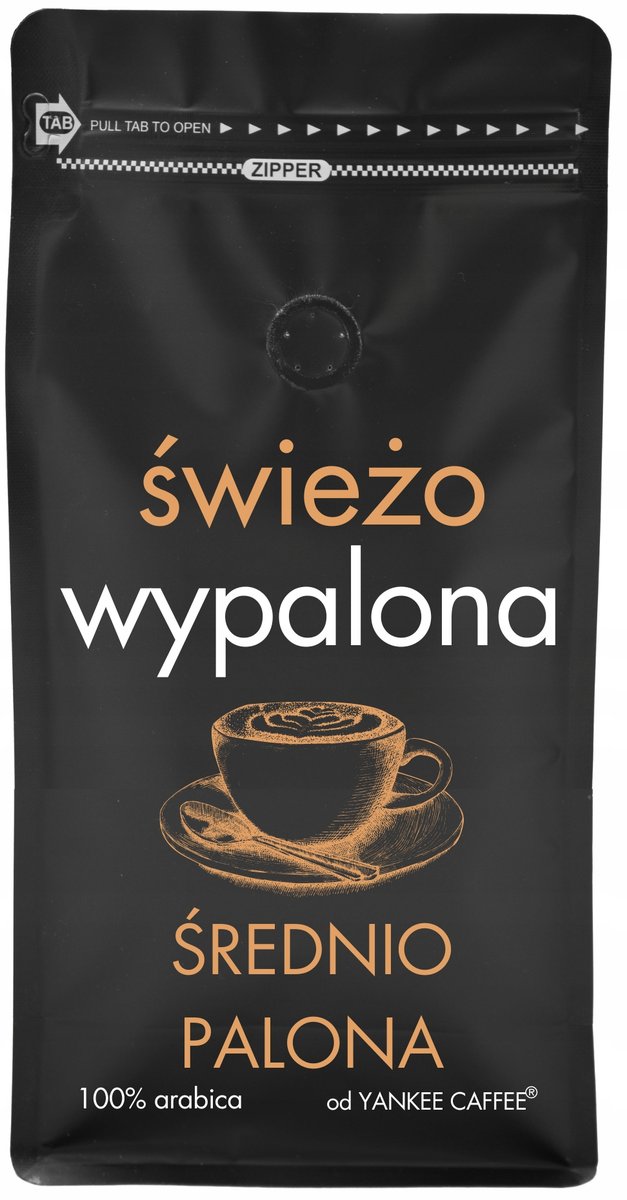 Kawa ziarnista 1kg ŚWIEŻO ŚREDNIO PALONA 100% Arabica Do ekspresu