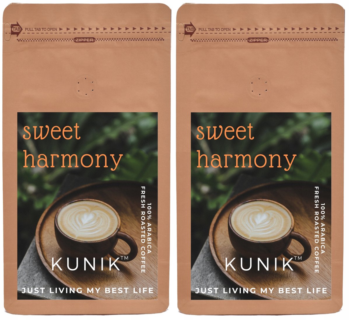 Kawa ziarnista 2kg ŚWIEŻO PALONA 100% ARABICA SWEET HARMONY (2x1kg)