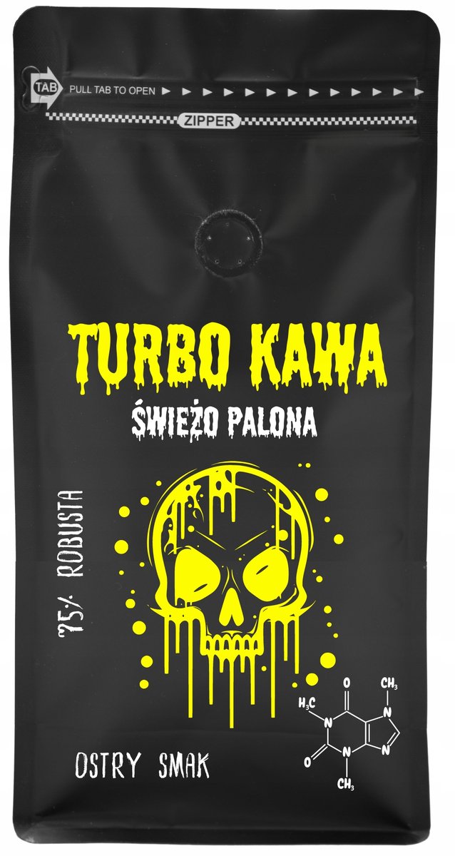 TURBO Kawa ziarnista Do ekspresu 1kg 75/25 Robusta/Arabica OSTRY SMAK