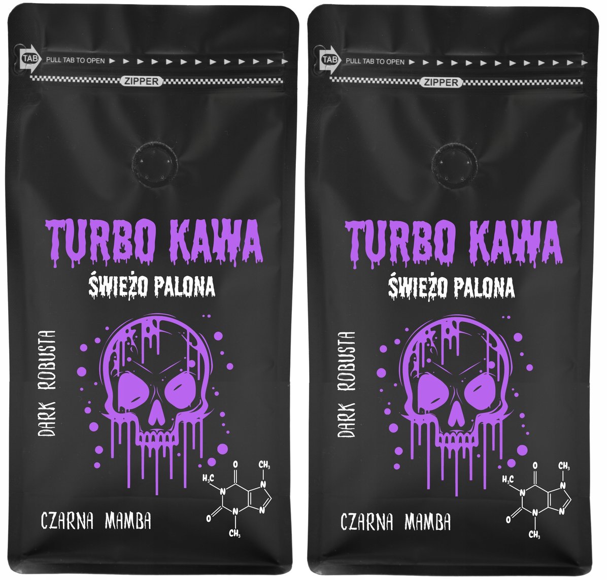 TURBO Kawa ziarnista Do ekspresu 2x1kg 100% Robusta Dark Roast CZARNA MAMBA
