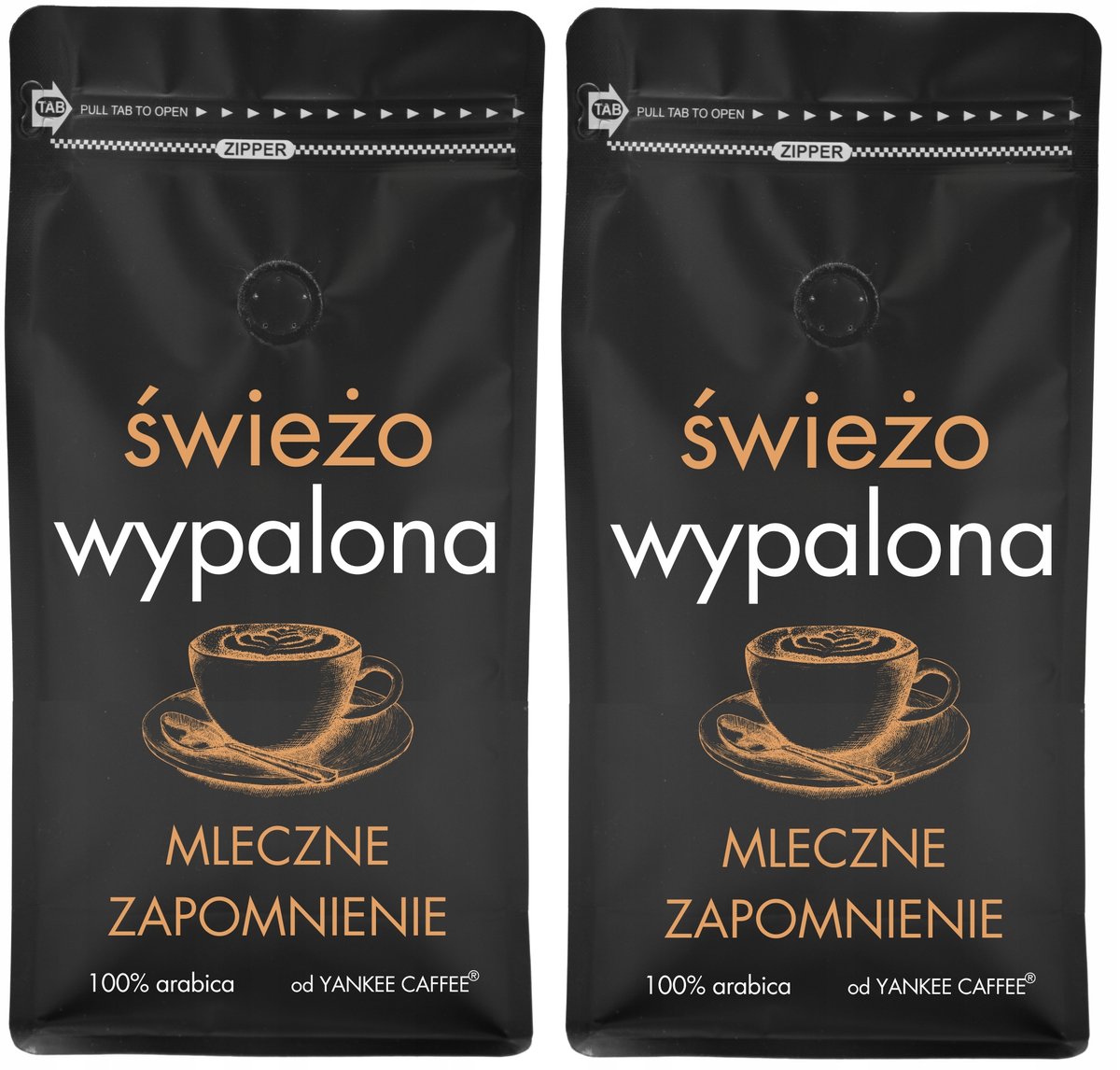 Kawa ziarnista 2kg 100% ARABICA ŚWIEŻO PALONA MLECZNA (2x1kg) Do ekspresu