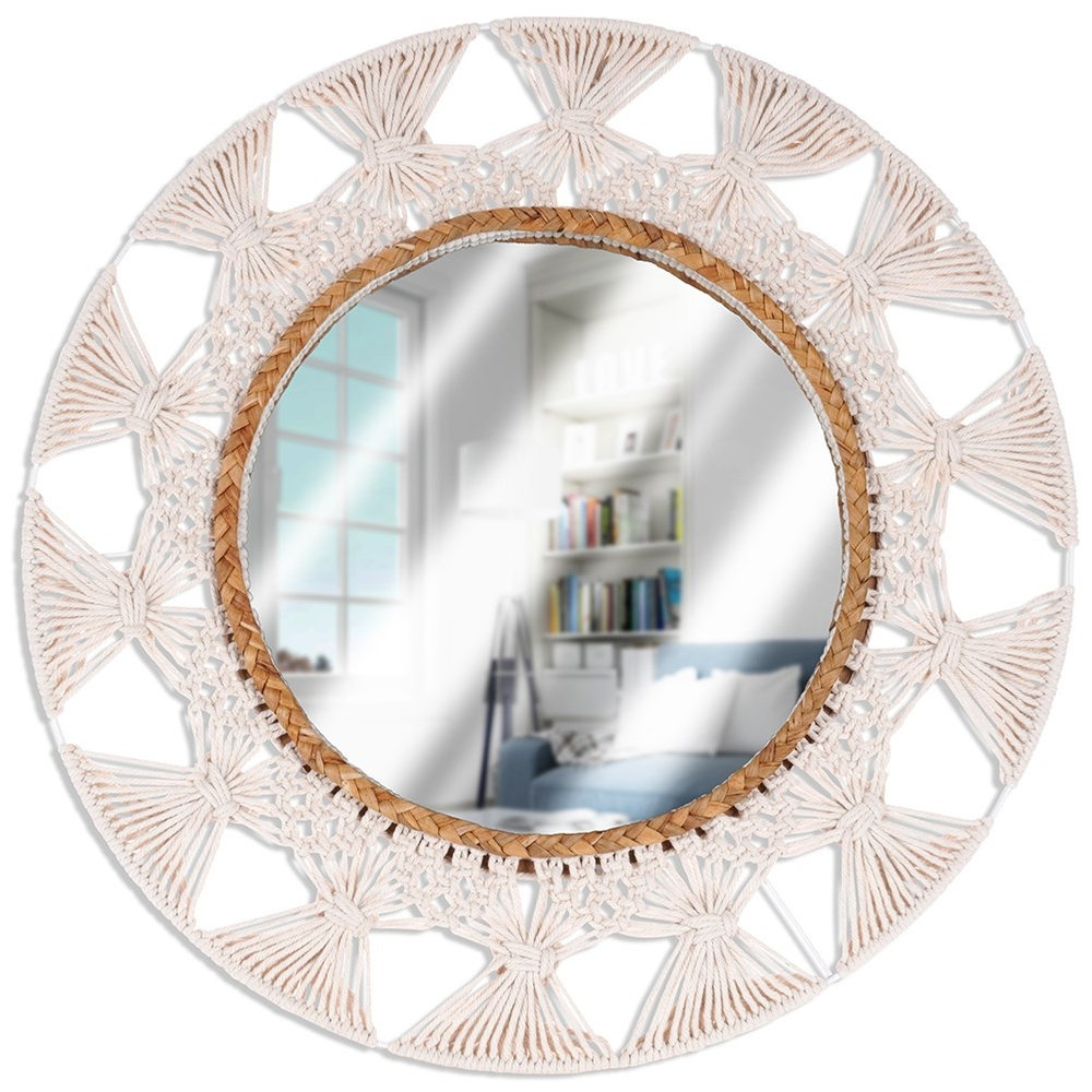 Lustro ścienne wiszące boho 55 cm