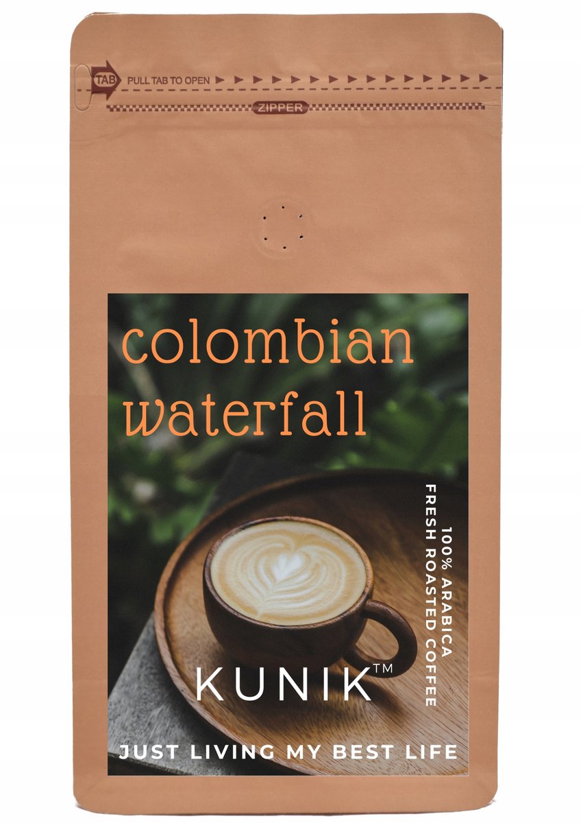 Kawa ziarnista 1kg ŚWIEŻO PALONA 100% ARABICA Colombian Waterfall KOLUMBIA