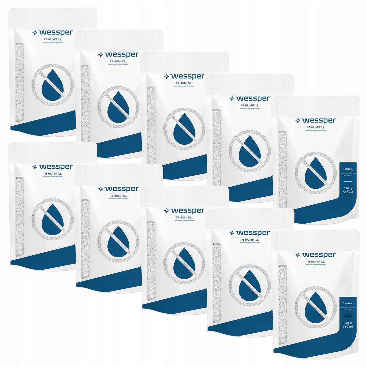 Wessper pochłaniacz wilgoci osuszacz na pleśń wilgoć jednorazowy 150g 10x