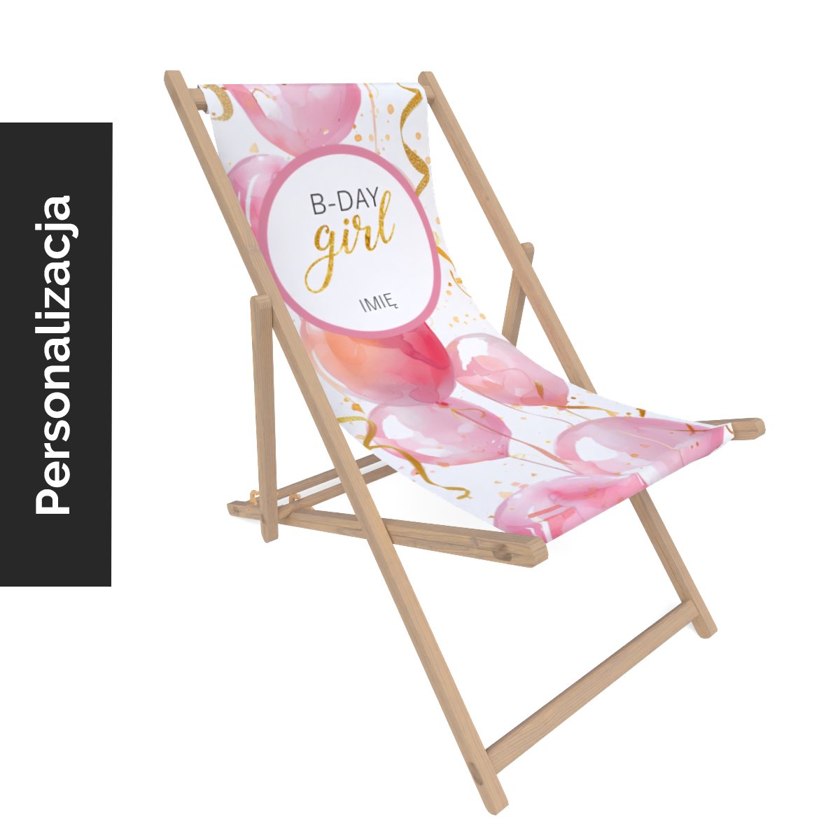 Leżak urodzinowy wzór UR08 | różowe balony