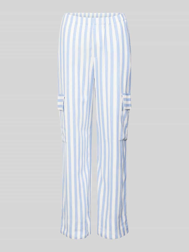 Spodnie lniane o kroju regular fit z kieszeniami cargo