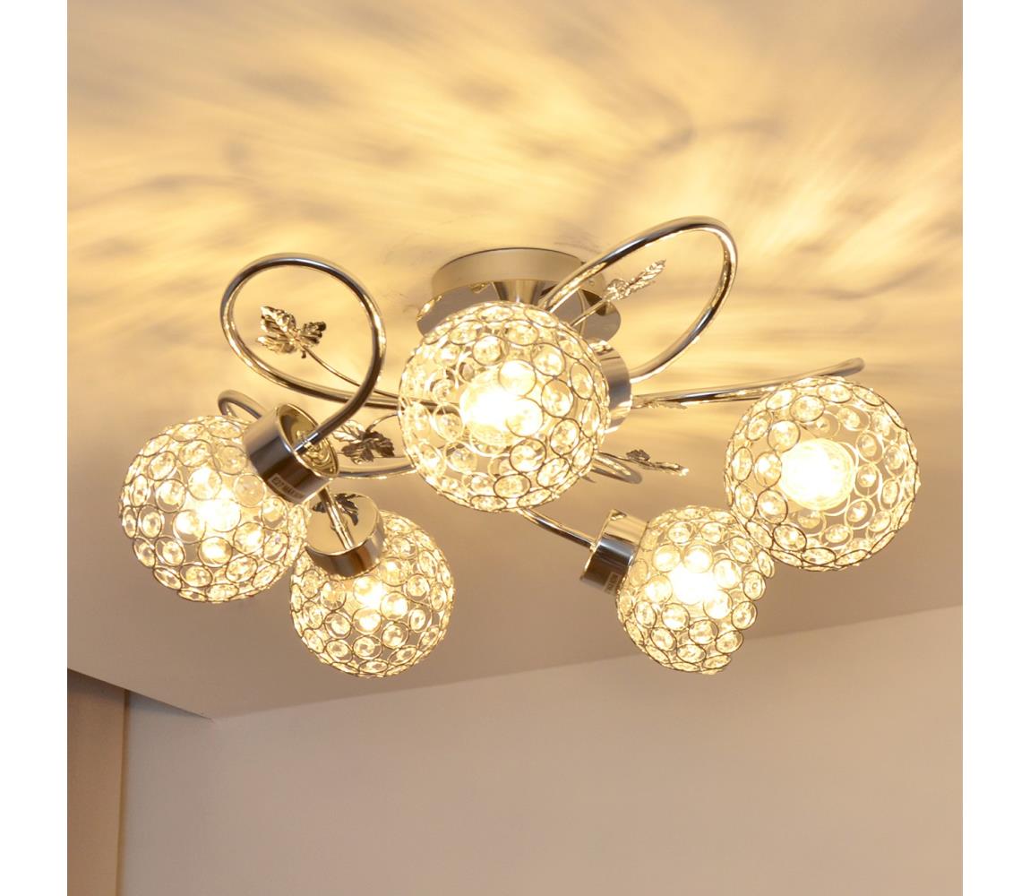 Żyrandol natynkowy SOPHIA 5xE27/15W/230V chrom błyszczący/przezroczysty
