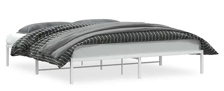 Białe minimalistyczne łóżko metalowe 200x200 cm - Tresto