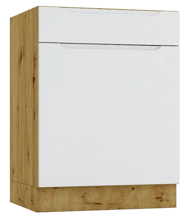 Szafka dolna z szufladą 60 cm dąb artisan + szary A6-K35
