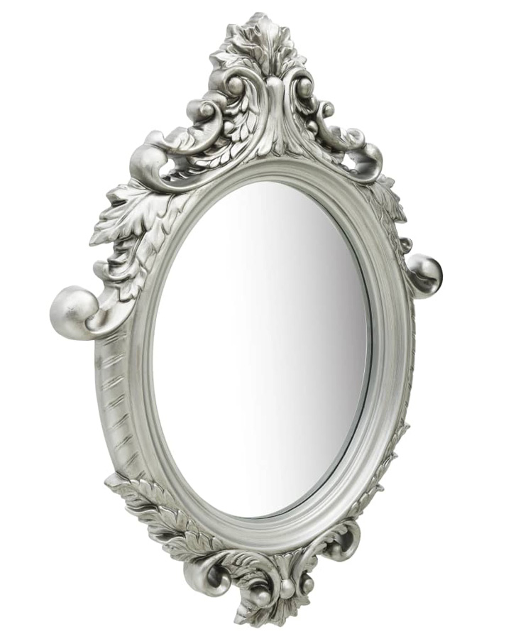 Srebrne lustro z ramą w stylu glamour W3-D44