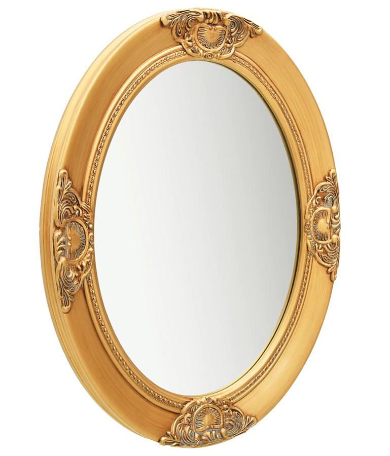 Złote owalne lustro w rustykalnym stylu B2-D23
