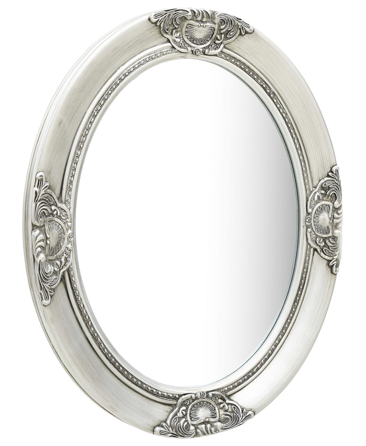 Srebrne Owalne Lustro W Rustykalnym Stylu D9-E39