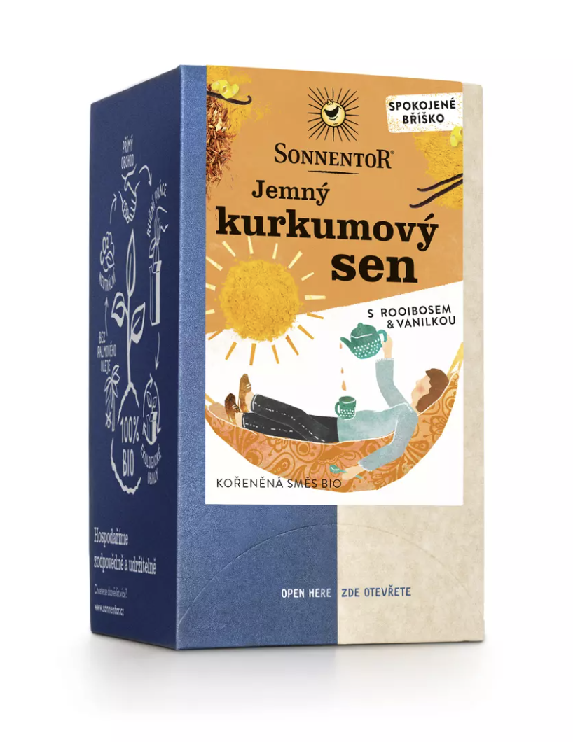 Sonnentor - Drobny sen z kurkumy w porcjach BIO, 18 szt