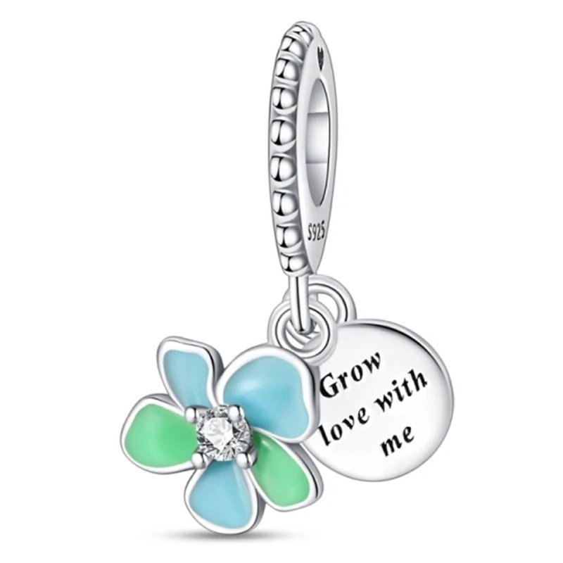 Zawieszka SREBRO 925 Charms koralik do PANDORA Kwiat śweci w ciemności