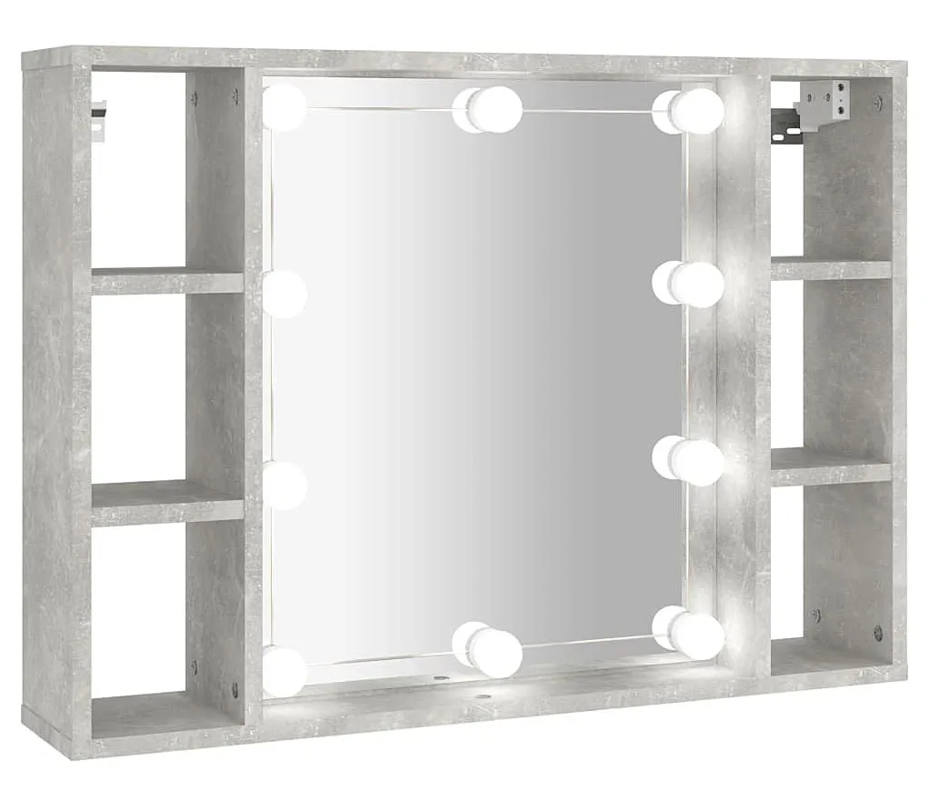 Toaletka z lustrem i półkami na biurko beton E7-A45