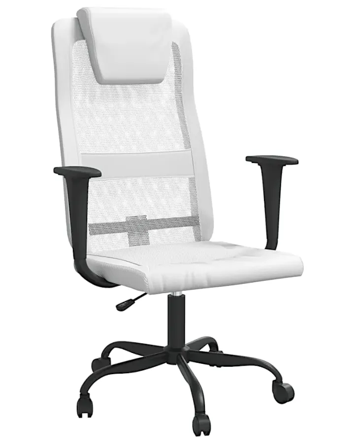 EDINOS Białe krzesło biurowe ergonomiczne z ekoskóry - Elgo 4X