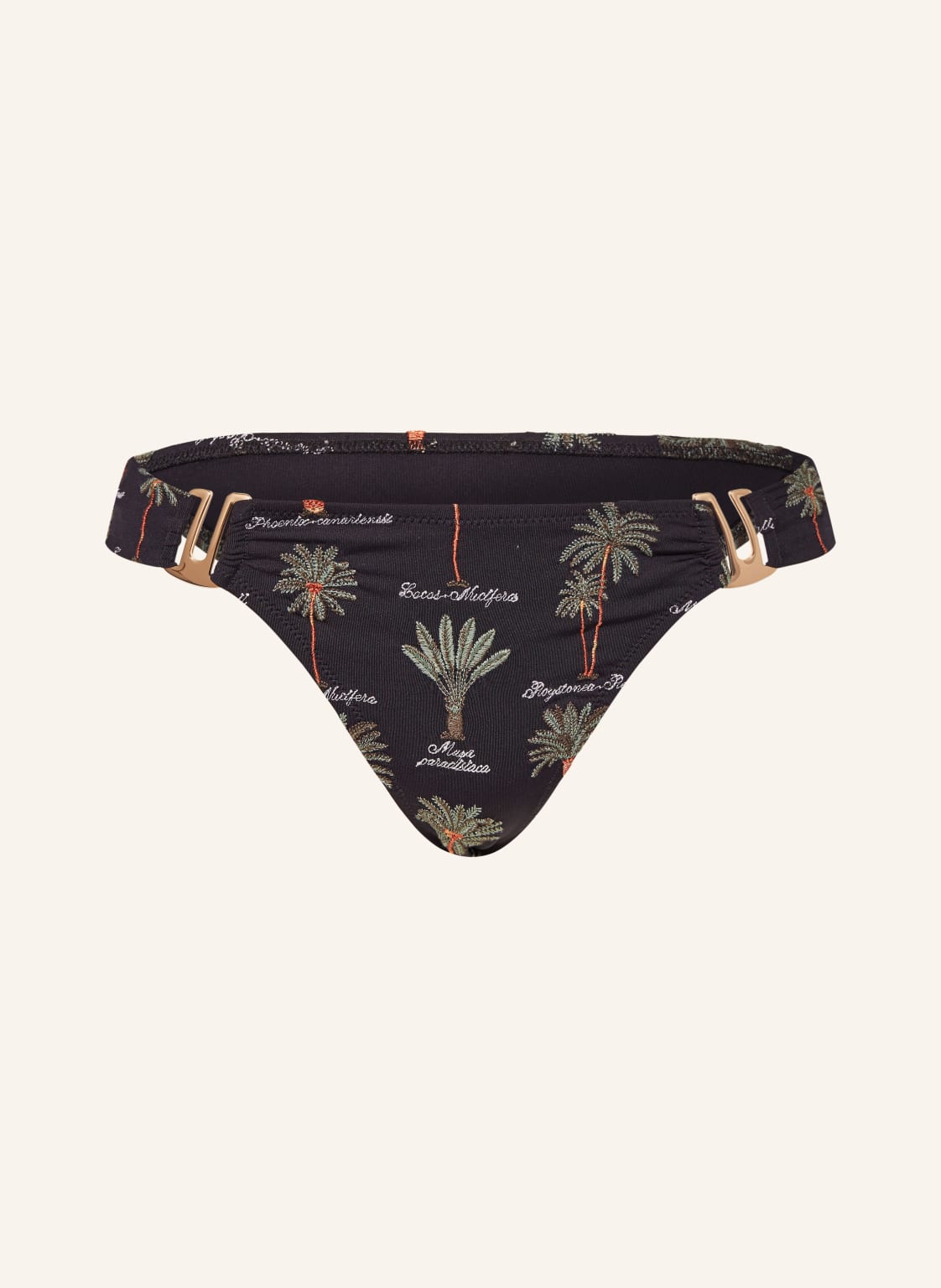 Watercult Dół Od Bikini Z Wysokim Stanem Art Herbaria schwarz