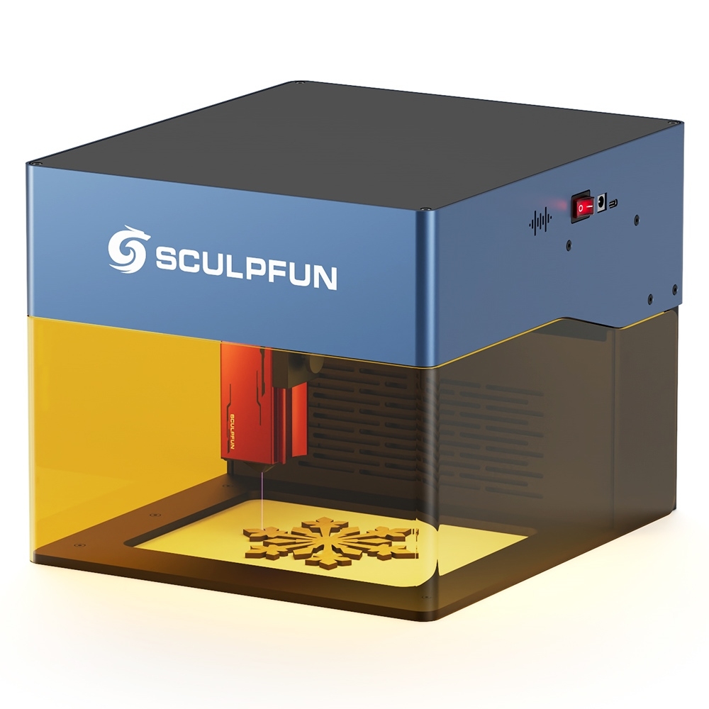 Grawerka laserowa SCULPFUN iCube Pro 5W, 0,06mm plamki lasera, 10000mm/min. prędkości grawerowania, 32-bitowa płyta główna