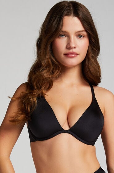 Hunkemöller Nieusztywniany biustonosz z fiszbinami Smooth Czarny