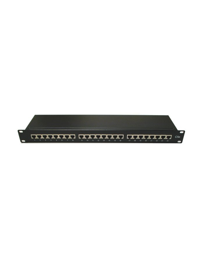 Lynx Cs 19'' Patch panel 24port, STP, Cat6, 30µm, duální svorkovnice, černý LX24SLC6BK LX24SL-C6-BK