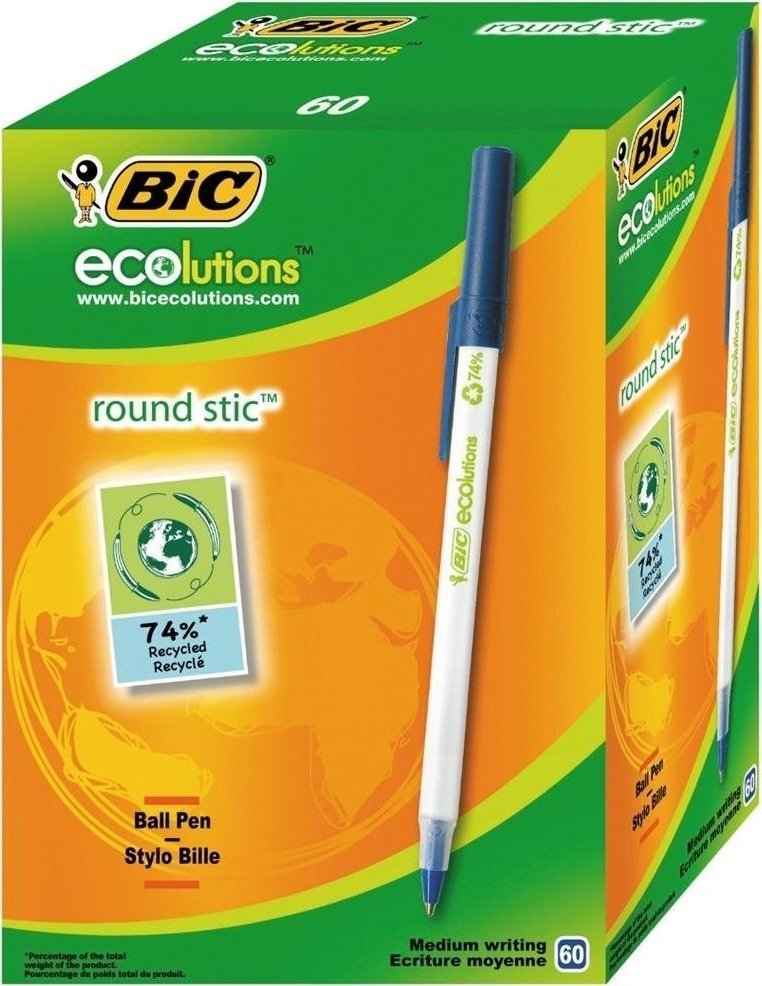 Bic Długopis Round Stick Ecolutions niebieski 60szt