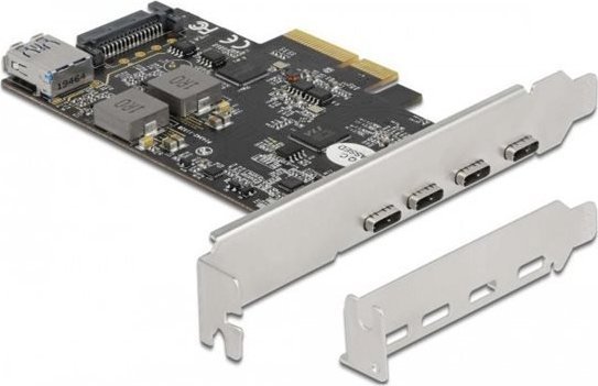 Kontroler Delock DeLOCK PCI Express x4 card for 4 x USB Type-C + 1 x USB Type-A - SuperSpeed ??USB 10 Gbps - low profile form factor, USB controller 90059