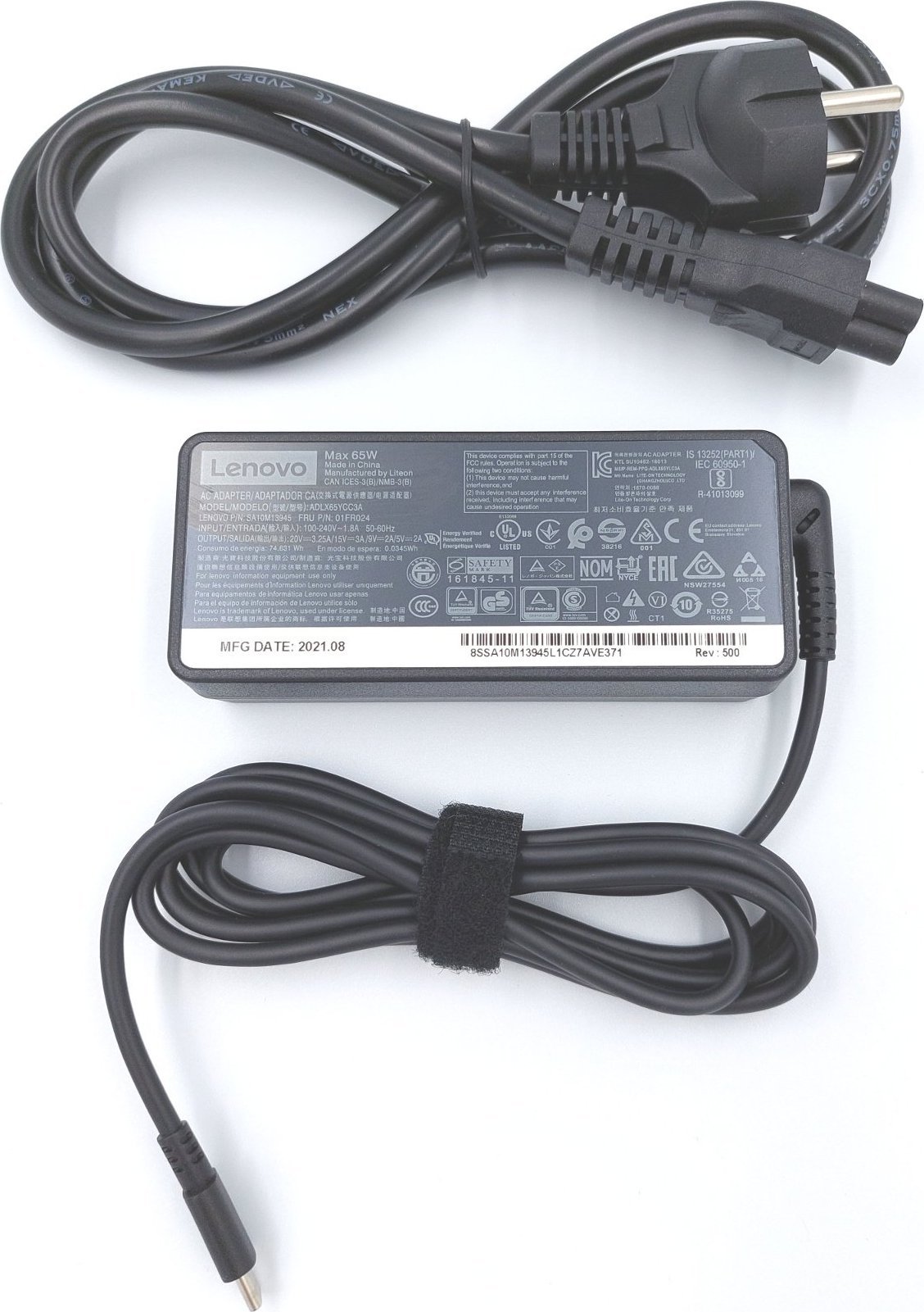 Zasilacz do laptopa Lenovo 65 W, USB-C, 20 V