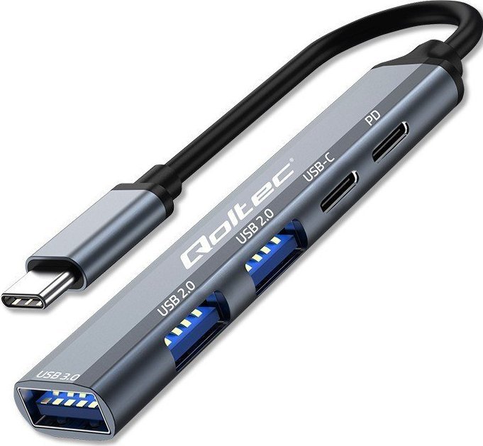 HUB USB Qoltec HUB adapter USB-C 3.1 5w1 USB-C PD USB-C 2x USB 2.0 USB 3.0