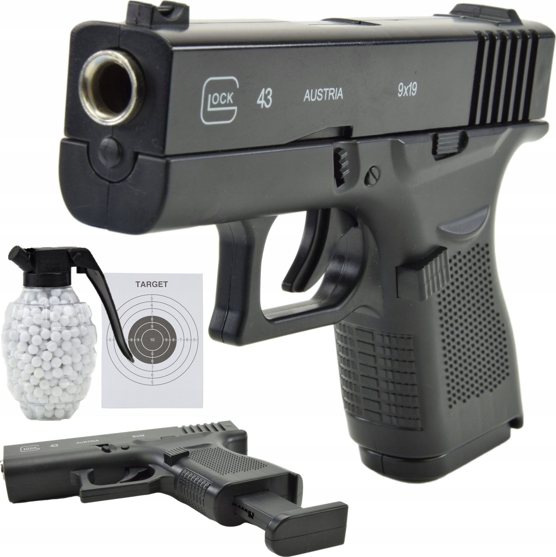 Skleplolki Pistolet Glock ASG z metalu + 800 kulek