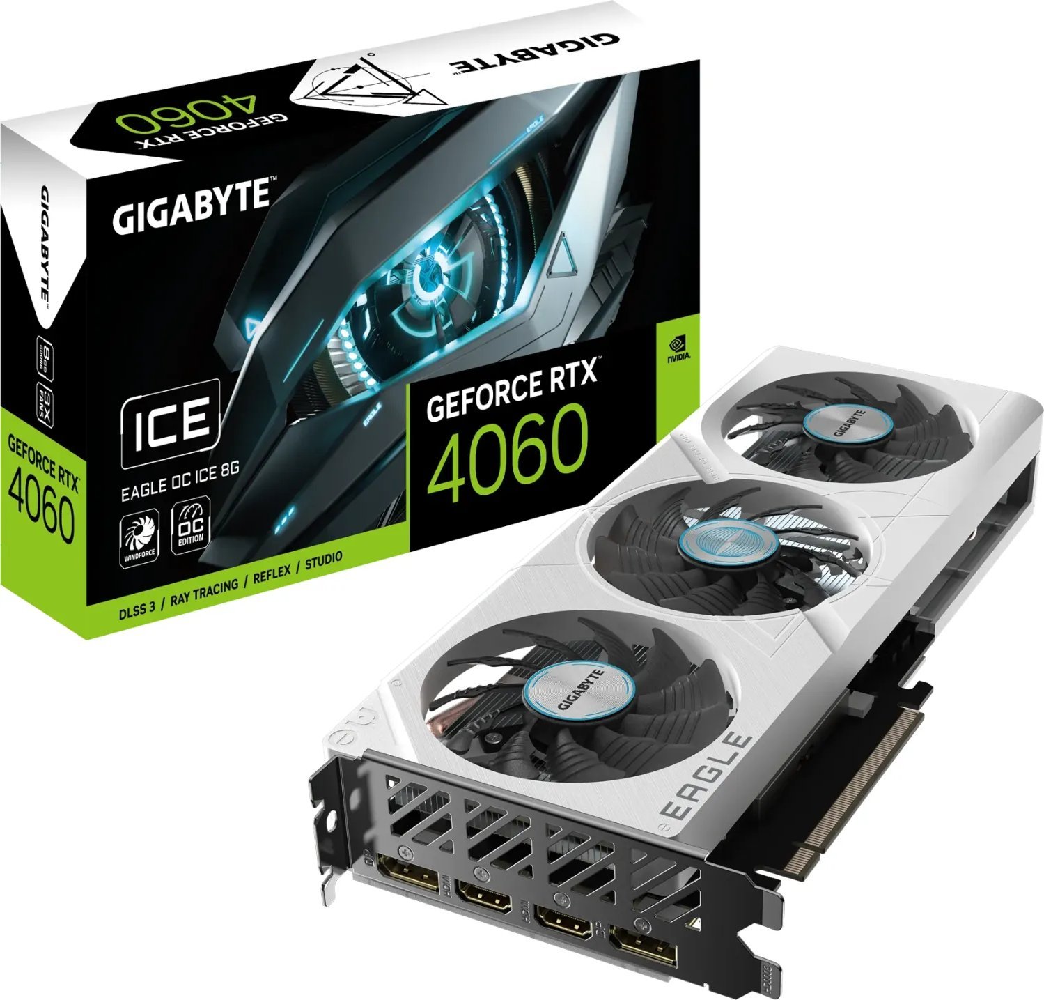 Karta graficzna Gigabyte GeForce RTX 4060 Eagle OC Ice 8GB GDDR6 (GV-N4060EAGLEOC ICE-8GD)