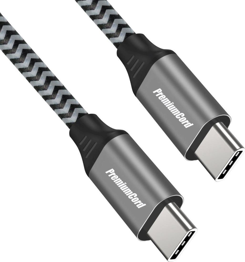 Kabel USB PremiumCord USB-C - USB-C 2 m Czarno-szary (ku31cw2)